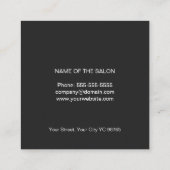 Minimale zwarte en witte haarschok vierkante visitekaartje (Achterkant)