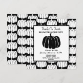 Minimale zwarte en witte halloween Costume Party Kaart (Voorkant / Achterkant)