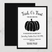 Minimale zwarte en witte halloween Costume Party Kaart (Voorkant / Achterkant)