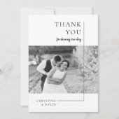 Minimale zwarte en witte Hartelijk dank voor uw tr Kaart (Voorkant)