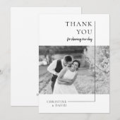 Minimale zwarte en witte Hartelijk dank voor uw tr Kaart (Voorkant / Achterkant)