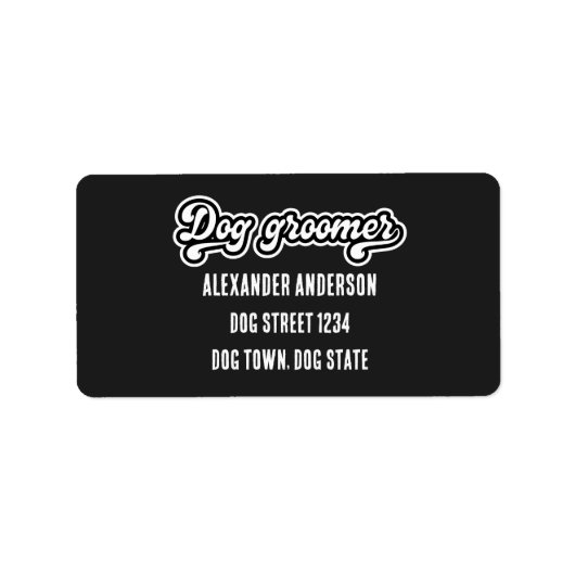 Minimale zwarte en witte hondenboomgaard etiket (Voorkant)