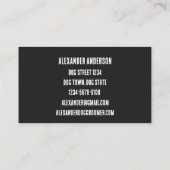 Minimale zwarte en witte hondenboomgaard visitekaartje (Achterkant)