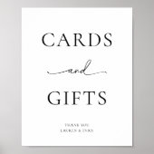 Minimale zwarte en witte Kaarten en cadeaus Poster (Voorkant)