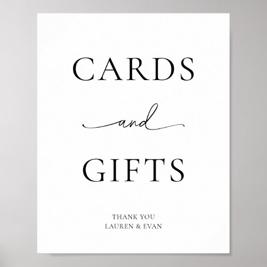 Minimale zwarte en witte Kaarten en cadeaus Poster (Voorkant)