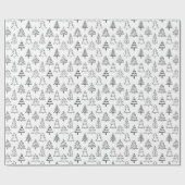 Minimale zwarte en witte kerst cadeaupapier (Vlak)