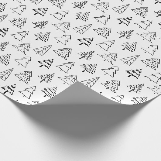 Minimale zwarte en witte kerst cadeaupapier (Hoek)