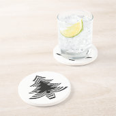 Minimale zwarte en witte kerstboom zandsteen onderzetter (Zijkant)