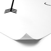 Minimale zwarte en witte kompas poster (Hoek)