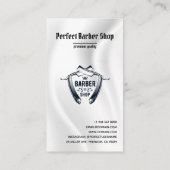 Minimale zwarte en witte Logo Barbershop Modern Visitekaartje (Achterkant)