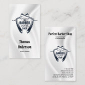 Minimale zwarte en witte Logo Barbershop Modern Visitekaartje (Voorkant / Achterkant)