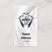 Minimale zwarte en witte Logo Barbershop Modern Visitekaartje (Voorkant)