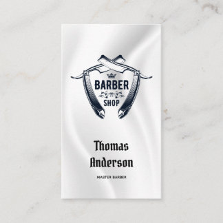 Minimale zwarte en witte Logo Barbershop Modern Visitekaartje