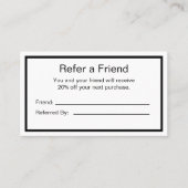 Minimale zwarte en witte Logo hier Aanbevelingskaartje (Voorkant)