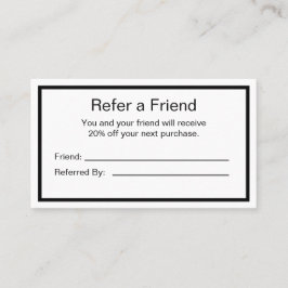 Minimale zwarte en witte Logo hier Aanbevelingskaartje