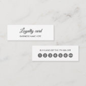 Minimale zwarte en witte loyaliteitskaart klantenkaartje (Voorkant / Achterkant)