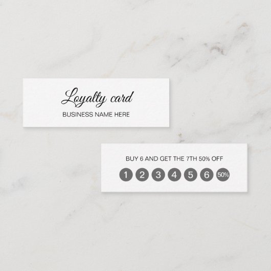 Minimale zwarte en witte loyaliteitskaart klantenkaartje (Voorkant / Achterkant)