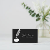Minimale zwarte en witte luidspreker die de lening visitekaartje (Staand voorkant)