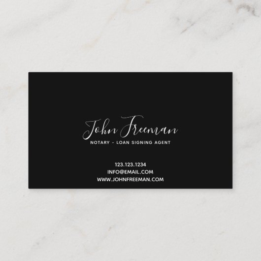 Minimale zwarte en witte luidspreker die de lening visitekaartje (Achterkant)