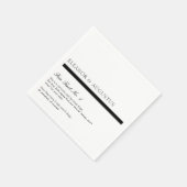 Minimale zwarte en witte moderne feesten bruiloft servet (Hoek)