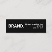 Minimale zwarte en witte, moderne gedurfde mini visitekaartje (Voorkant)