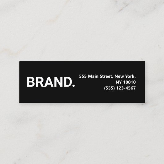 Minimale zwarte en witte, moderne gedurfde mini visitekaartje (Voorkant)