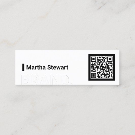 Minimale zwarte en witte, moderne gedurfde mini visitekaartje (Achterkant)