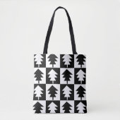 Minimale zwarte en witte, moderne kerstboom tote bag (Voorkant)