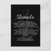 Minimale zwarte en witte monogram legante bruiloft informatiekaartje (Voorkant)