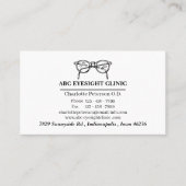 Minimale zwarte en witte optometrist visitekaartje (Voorkant)