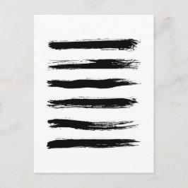 Minimale zwarte en witte penseelstreken briefkaart
