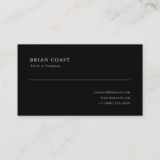 Minimale zwarte en witte Professional Visitekaartje (Voorkant)