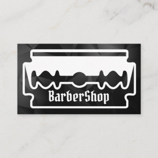 Minimale zwarte en witte Razor Creative Barbershop Visitekaartje