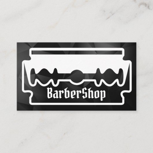 Minimale zwarte en witte Razor Creative Barbershop Visitekaartje (Voorkant)