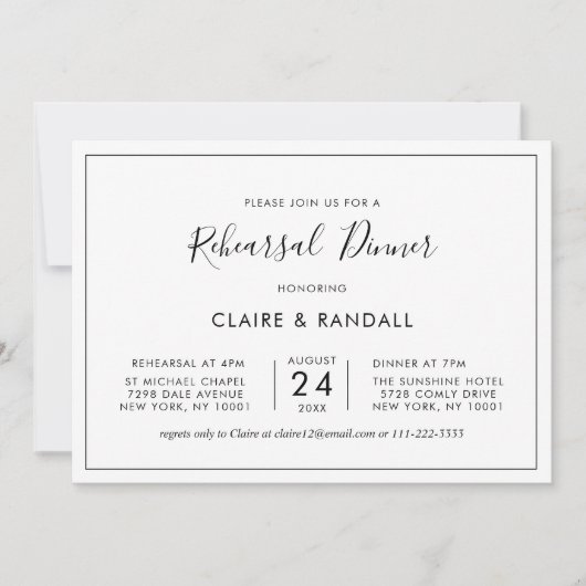 Minimale zwarte en witte repetitie kaart (Voorkant)