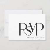 Minimale zwarte en witte RSVP-kaart RSVP Kaartje (Voorkant)