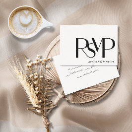 Minimale zwarte en witte RSVP-kaart RSVP Kaartje