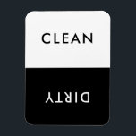 Minimale zwarte en witte, schone wasmachine magneet<br><div class="desc">Moderne,  minimalistische zwarte en witte vaatwasmachine,  schone of vuile magneet om de schotels in de keuken thuis aan te geven.</div>