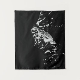 Minimale zwarte en witte sneeuw bedekt met een ber wandkleed