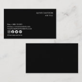 Minimale zwarte en witte sociale handgrepen zonder visitekaartje (Voorkant / Achterkant)