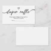 Minimale zwarte en witte taperaffle informatiekaartje (Voorkant / Achterkant)