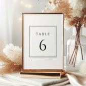 Minimale zwarte en witte trouwtafel nummers kaart