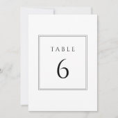 Minimale zwarte en witte trouwtafel nummers kaart (Voorkant)