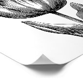 Minimale zwarte en witte ventilatortekening poster (Hoek)