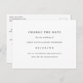 Minimale zwarte en witte verandering de Datum Aankondigingskaart (Voorkant / Achterkant)