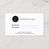 Minimale zwarte en witte verwijzingskaart aanbevelingskaartje (Achterkant)