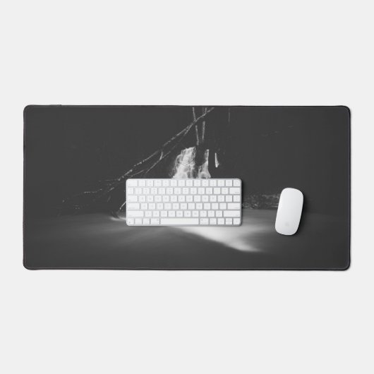 Minimale zwarte en witte waterval bureaumat (Keyboard & Muis)