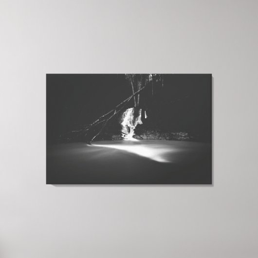 Minimale zwarte en witte waterval canvas afdruk (Voorkant)