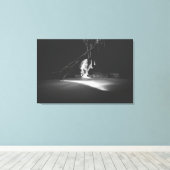 Minimale zwarte en witte waterval canvas afdruk (Insitu (Houten vloer))