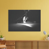 Minimale zwarte en witte waterval canvas afdruk (Insitu (Woonkamer))